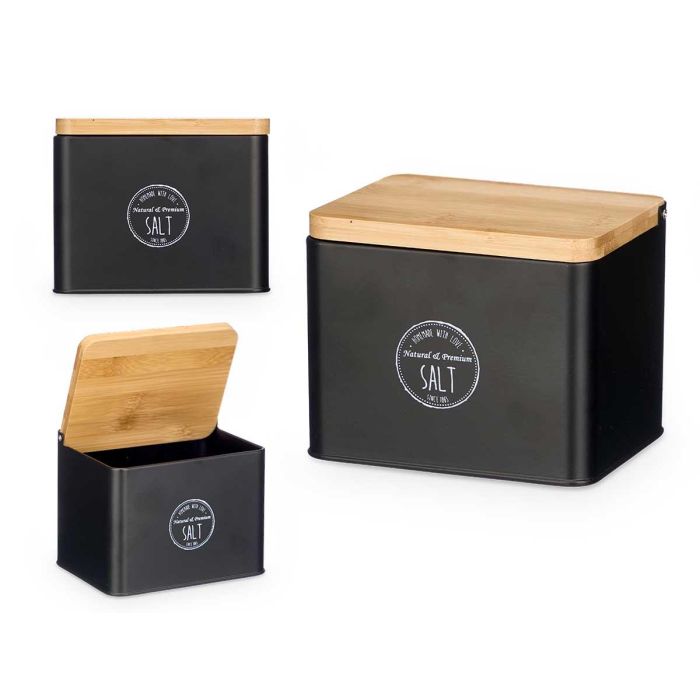 Kinvara Salero Tapa Bambú Negro 14 x 11 x 11 cm (12 Unidades) Kinvara Salero Tapa Bambú Negro 14 x 11 x 11 cm (12 Unidades)