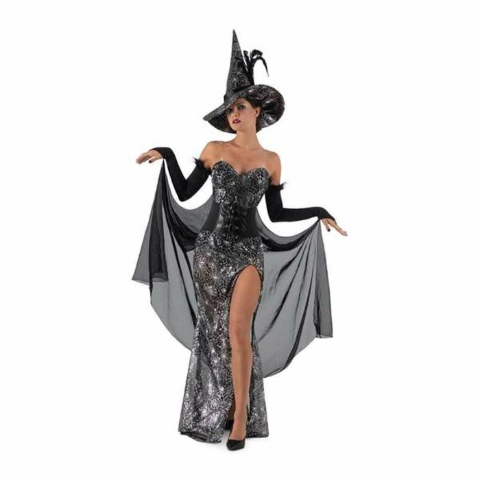Disfraz bruja cuervo sombrero, vestido con body, tirantes, corpiño y capa con mitones talla m Disfraz bruja cuervo sombrero, vestido con body, tirantes, corpiño y capa con mitones talla m