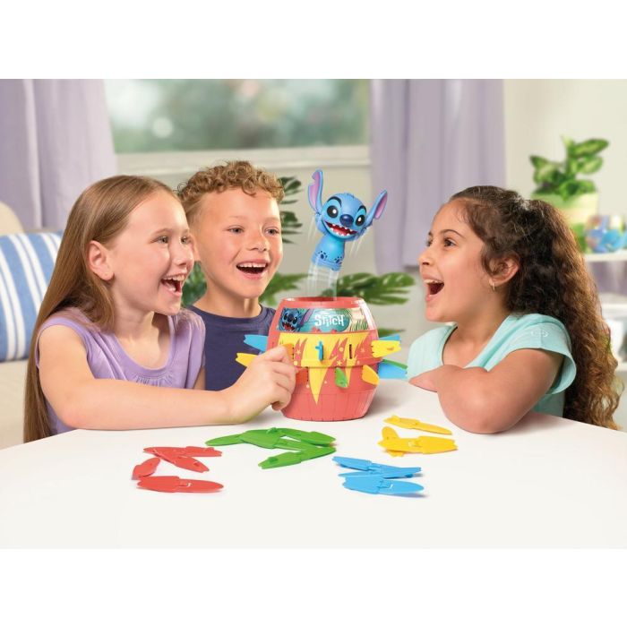 Bizak Juego Salta Stitch 30693772 Juego de habilidad y acción para niños a partir de 4 años Contenido: barril, tablas de surf, figura de Stitch 3