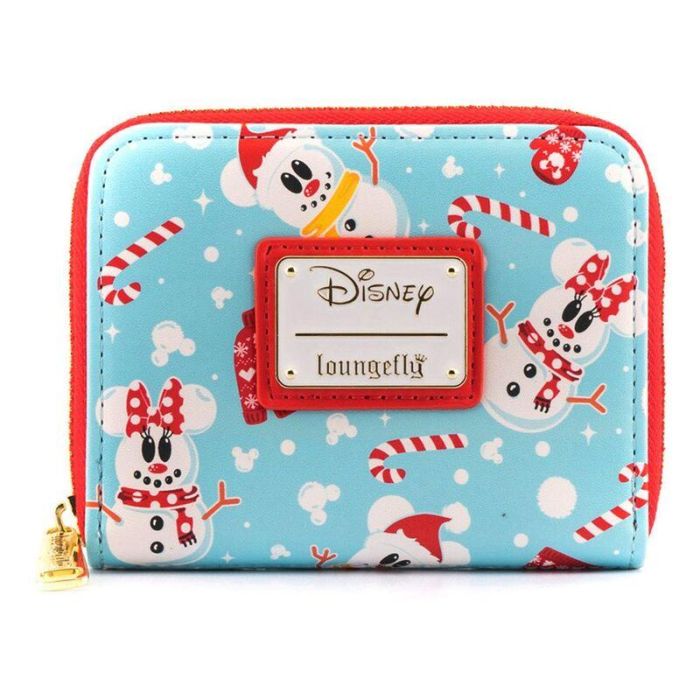 Loungefly Monedero Disney Mickey Minnie Snowman AOP - Cuero Vegano 2 Loungefly Monedero Disney Mickey Minnie Snowman AOP - Cuero Vegano 2