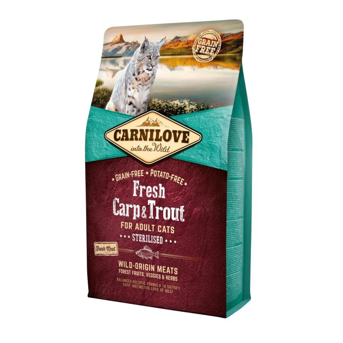 Carnilove Alimento para Gatos Adultos Esterilizados con Carpa y Trucha Fresca 2 kg