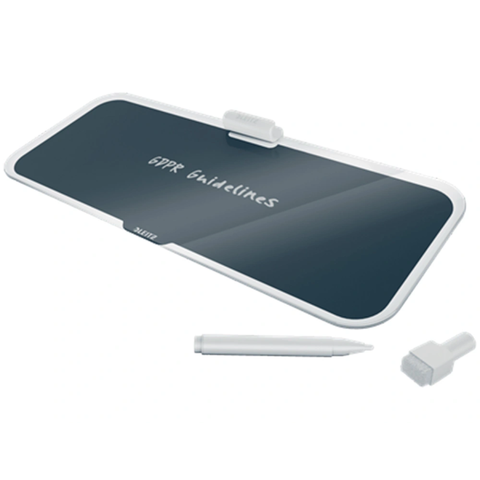 Leitz Pizarra de Cristal Cosy Sobremesa Blanca 150x60x380 mm con Rotulador y Borrador 2