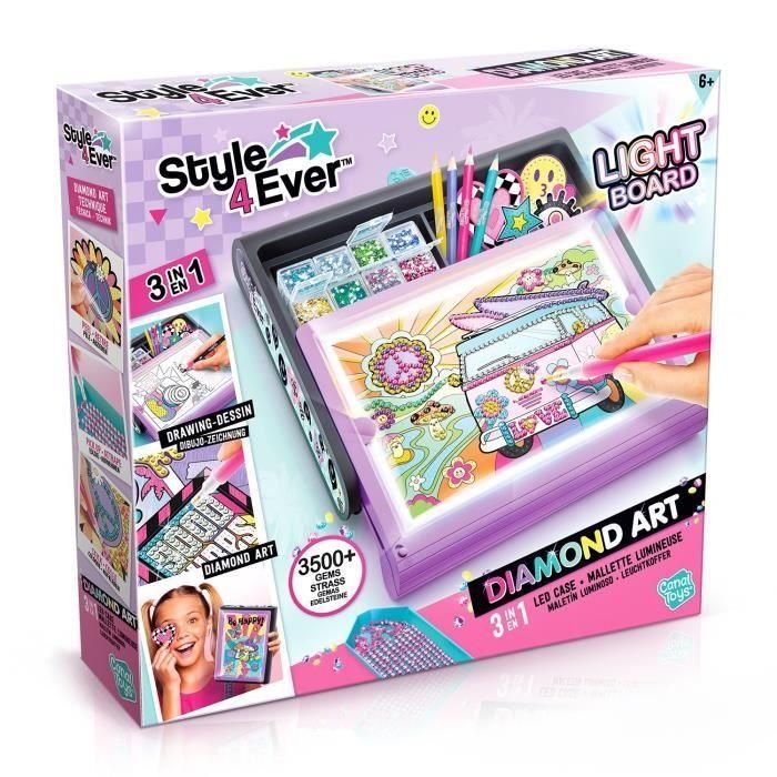 Canal Toys Ofg300 Diamond Art Maletín Luminoso 3 en 1 con Pizarra LED para Creación de Diamantes, Pegatinas y Posters, +6 años 2 Canal Toys Ofg300 Diamond Art Maletín Luminoso 3 en 1 con Pizarra LED para Creación de Diamantes, Pegatinas y Posters, +6 años 2