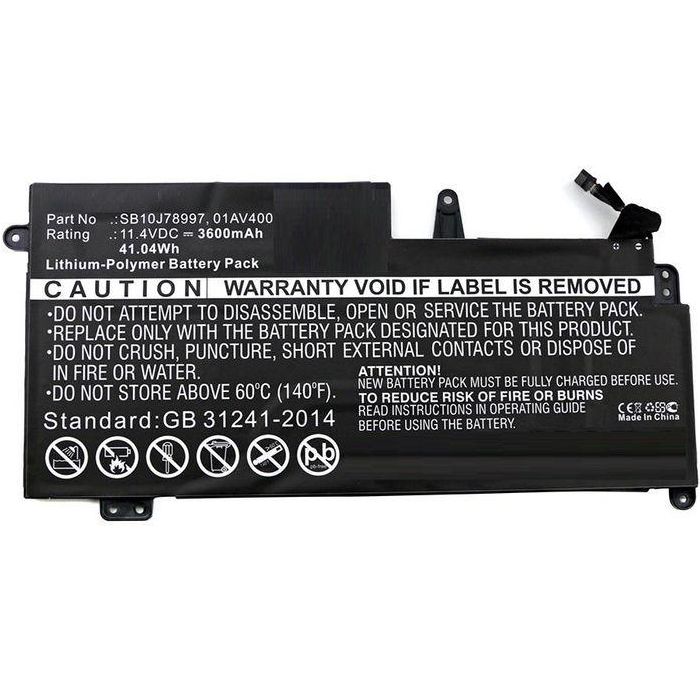 CoreParts Laptop Battery for Lenovo 41.04Wh Li-Pol 11.4V 3600mAh Black, ThinkPad 13 20GL0000US, ThinkPad 13 Chromebook CoreParts Laptop Battery for Lenovo 41.04Wh Li-Pol 11.4V 3600mAh Black, ThinkPad 13 20GL0000US, ThinkPad 13 Chromebook