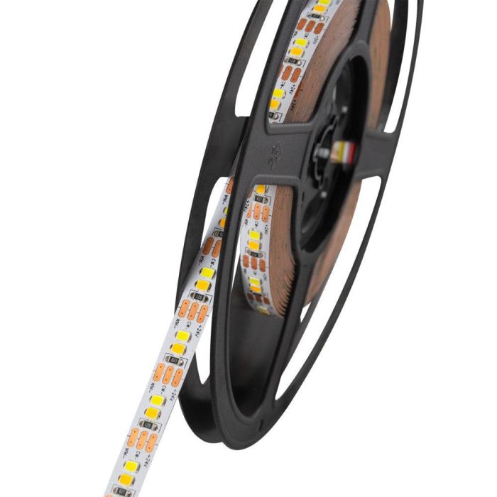 SKY-FSL2835-120-CCT Tira LED Flexible SMD 2835 CCT 24V, 5 Metros, 12W/m, 1200Lm/m IP20 Autoadhesiva 3M para Iluminación Decorativa 4