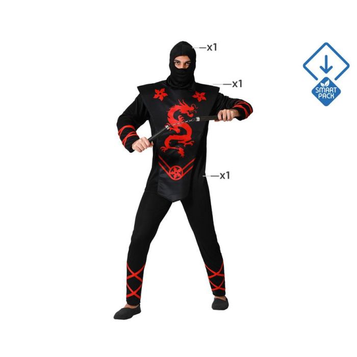 Disfraz Ninja Adulto Hombre Rojo XL Disfraz Ninja Adulto Hombre Rojo XL