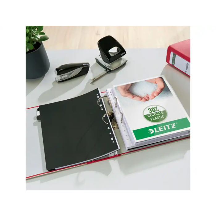 Leitz Archivador de Palanca 180 DIN A4 Lomo 80 mm Cartón Jaspeado CO2 Neutral Color Rojo 5