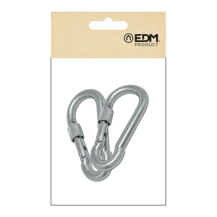 Edm Mosquetón bombero msq02 acero galvanizado con seguro 6 x 60 mm 2 unidades Edm Mosquetón bombero msq02 acero galvanizado con seguro 6 x 60 mm 2 unidades