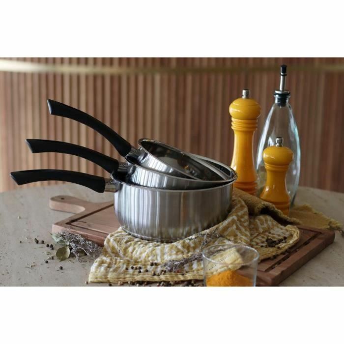 Menastyl 6020242 Cacerola de Cocina de Acero Inoxidable 18 cm, Apta para Todo Tipo de Cocinas y Placas de Inducción 3