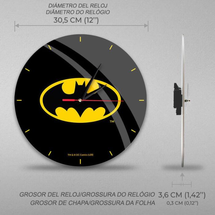 ERT GROUP Reloj de Pared Batman DC Comics 30.5cm con Mecanismo Silencioso y Esfera Brillante y Reflectante 1 ERT GROUP Reloj de Pared Batman DC Comics 30.5cm con Mecanismo Silencioso y Esfera Brillante y Reflectante 1