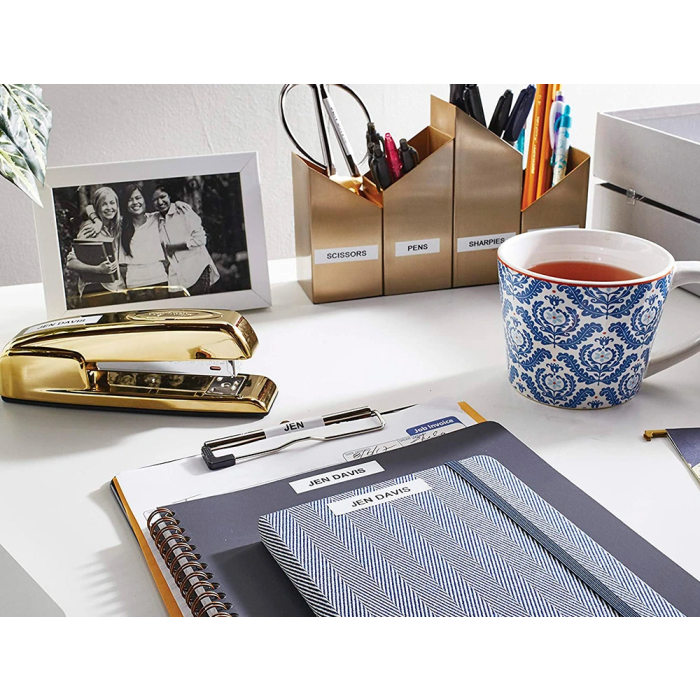 Dymo Cinta Metalizada LetraTag 12mm x 4m Pack 3 Rollos: Papel Blanco, Plástico Amarillo y Plata Metalizado 4