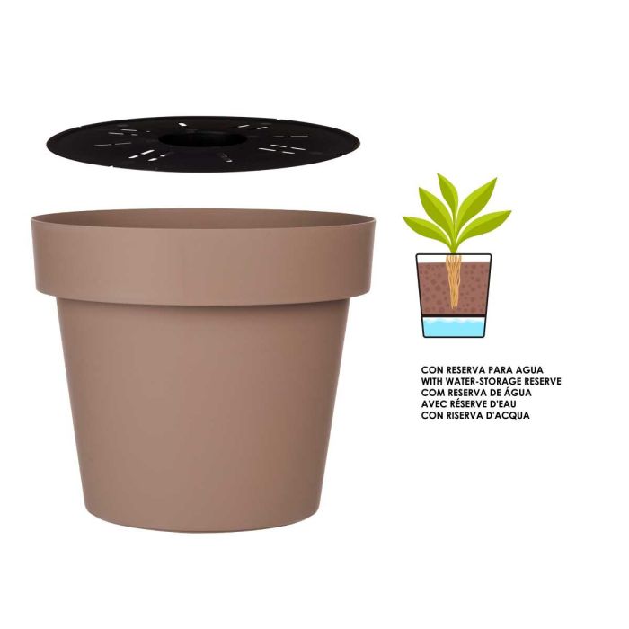 Maceta Plastico Marron Con Reserva Agua 40Cm Ibergarden (6 Unidades) 1 Maceta Plastico Marron Con Reserva Agua 40Cm Ibergarden (6 Unidades) 1