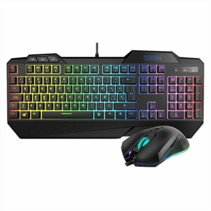 Teclado y Ratón Gaming Krom NXKROMKRSHRSP Negro 22