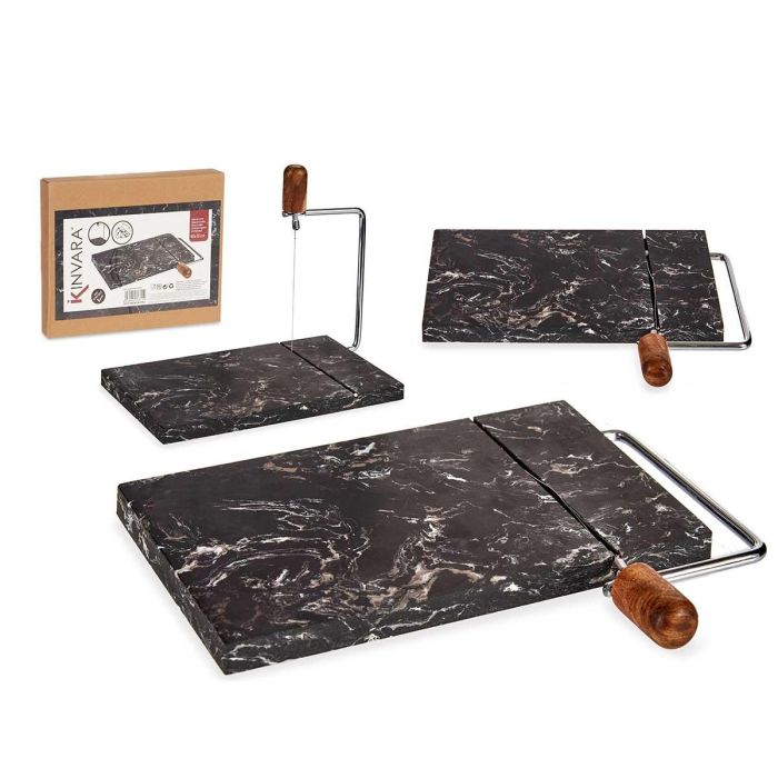 Kinvara Tabla de Cortar Queso Mármol Negro 21x24x2.5 cm (8 Unidades) Kinvara Tabla de Cortar Queso Mármol Negro 21x24x2.5 cm (8 Unidades)