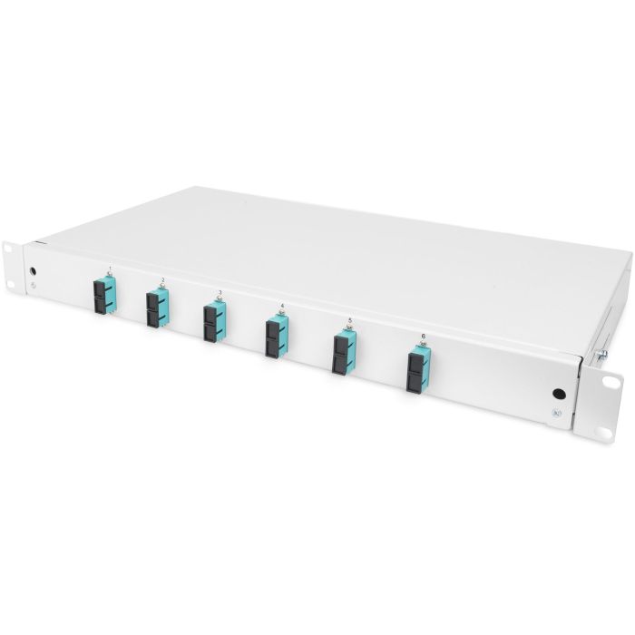 DIGITUS LWL Spleißbox 1HE bestückt 6x SC DX OM3 grau 1