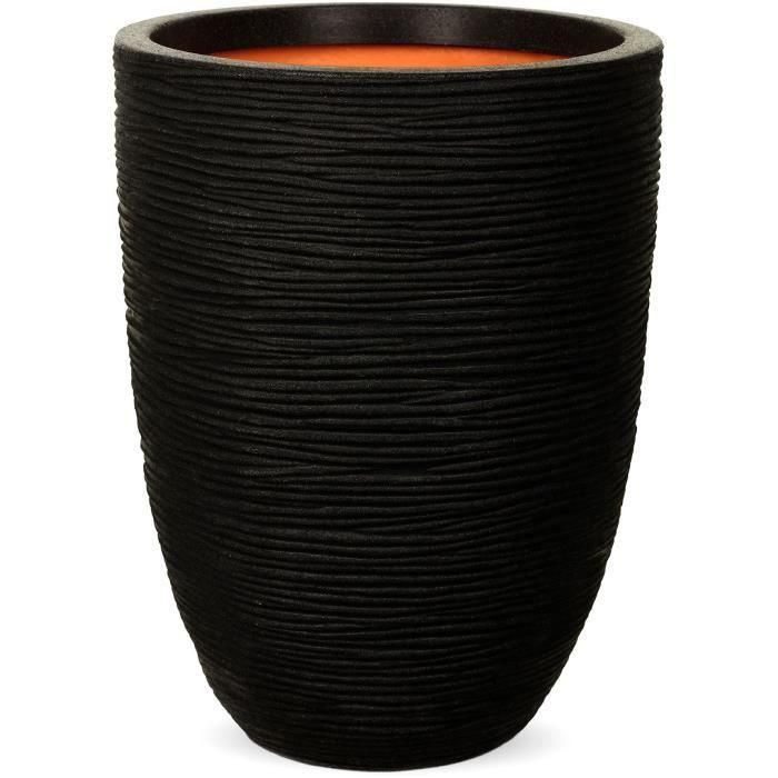 Florero bajo elegante - CAPI EUROPE - RIB NL - 34 x 46 cm - Negro Florero bajo elegante - CAPI EUROPE - RIB NL - 34 x 46 cm - Negro
