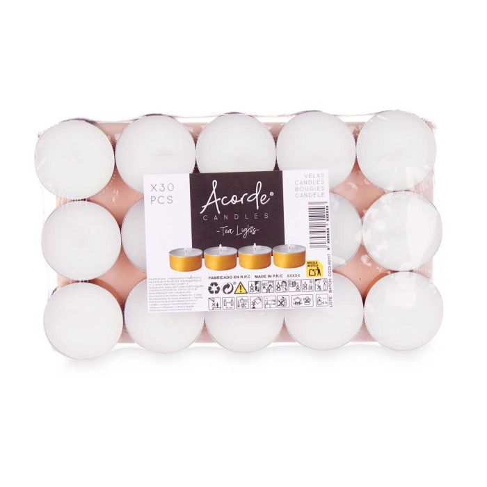 Set 30 Tealights 4 Horas Oro Acorde 19X3CM (24 Unidades) 2 Set 30 Tealights 4 Horas Oro Acorde 19X3CM (24 Unidades) 2