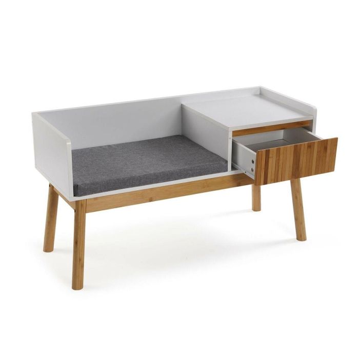 Banco con almacenaje Devy Versa, 40x55x100 cm, madera MDF y bambú 2 Banco con almacenaje Devy Versa, 40x55x100 cm, madera MDF y bambú 2