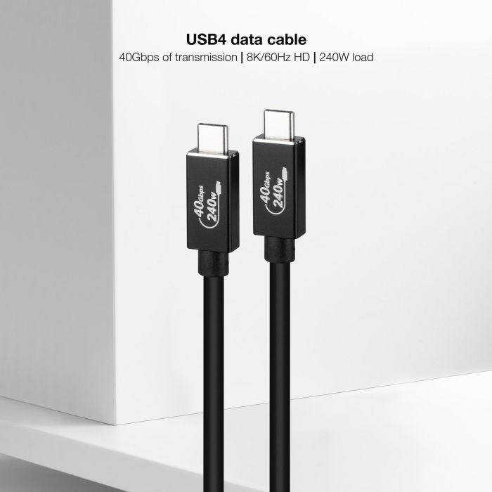 NANOCABLE CABLE USB 4 GEN3x2 40Gbps 5A/240W, USB-C M/M 1 M