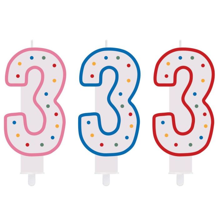 Vela Aniversario 3 Party Time 14 cm 2 Vela Aniversario 3 Party Time 14 cm 2