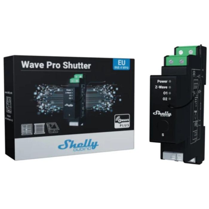 Shelly Relais "Wave" Hutschiene Pro Shutter Relais Rollladenaktor Z-Wave 1 Shelly Relais "Wave" Hutschiene Pro Shutter Relais Rollladenaktor Z-Wave 1