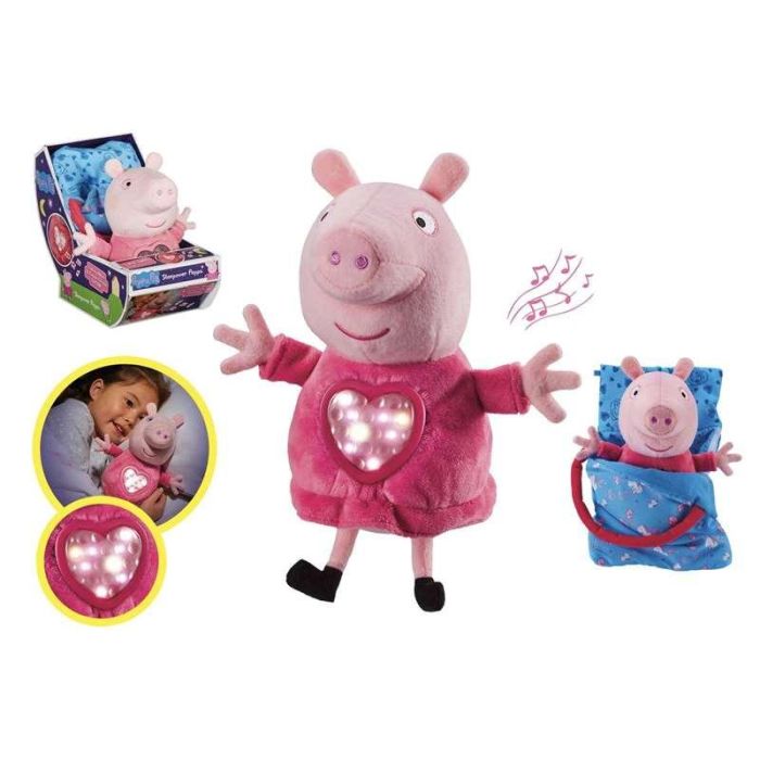 Peluche peppa pig fiesta de pijamas con saco de dormir luces y sonidos. 22x22x14 cm 2 Peluche peppa pig fiesta de pijamas con saco de dormir luces y sonidos. 22x22x14 cm 2