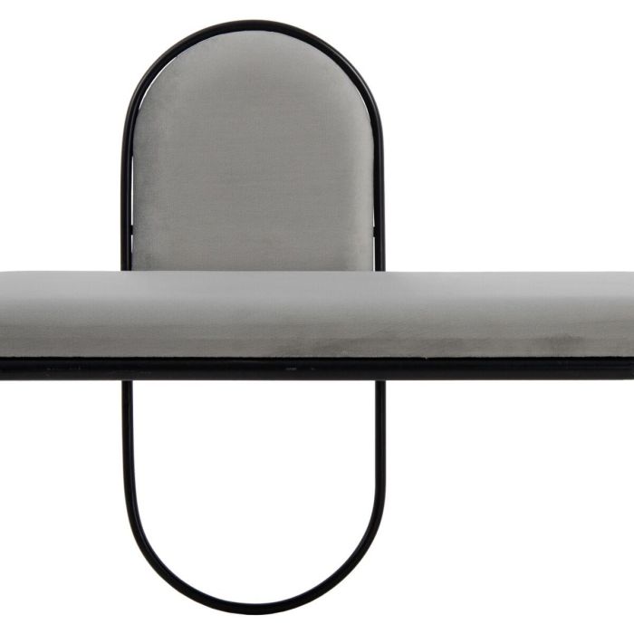 Banqueta 110 x 40 x 68 cm Tejido Sintético Gris Metal 4