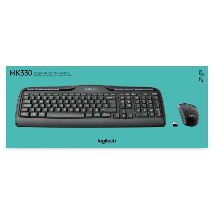 Logitech Combo Teclado y Ratón Inalámbrico MK330 con 11 Teclas de Acceso Rápido y Receptor USB 3