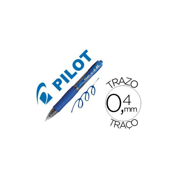 Boligrafo Pilot G-2 Pixie Azul Tinta Gel Retractil Sujecion De Caucho 12 unidades