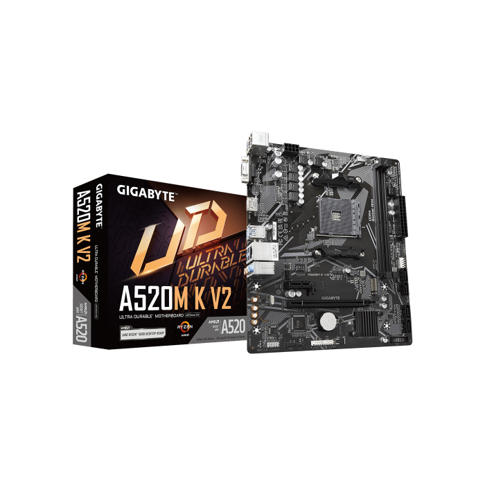GIGABYTE Placa base A520M K V2 - Compatible AMD Ryzen, DDR4, PCIe Gen3 x4 M.2, LAN GbE, USB 3.2 Gen 1, Micro ATX 4