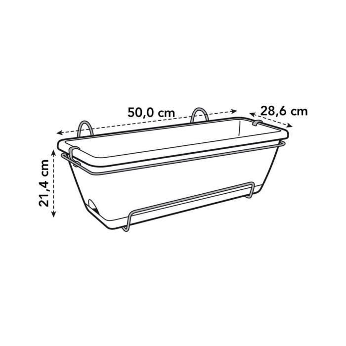 Balconiere Elho Barcelona Allin1 50 - Marrón - L 50 x B 28 x H 19 cm - Balcón exterior - 100% reciclado 2