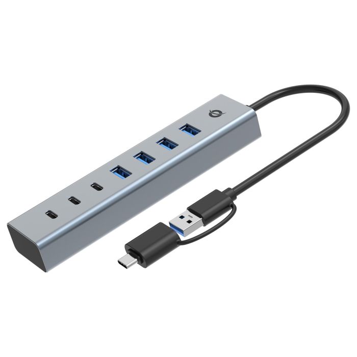 Conceptronic HUBBIES20GP Hub USB 3.0 Gris con 3x USB-C y 4x USB-A 1