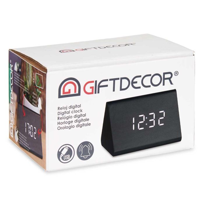 Reloj Digital Negro Giftdecor 11X7CM (12 Unidades) 2 Reloj Digital Negro Giftdecor 11X7CM (12 Unidades) 2