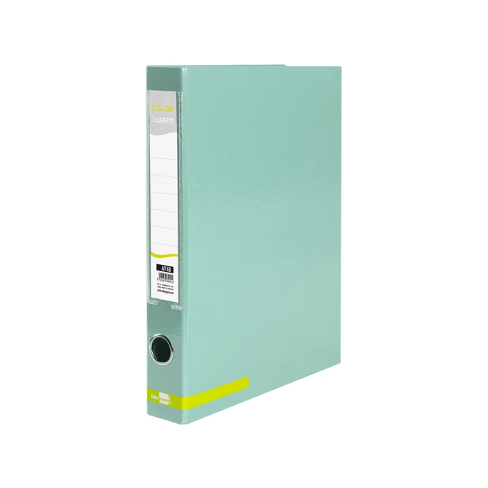 Liderpapel Carpeta de 2 Anillas 25 mm A4 Forrado Color System con Ollao y Tarjetero Menta 1