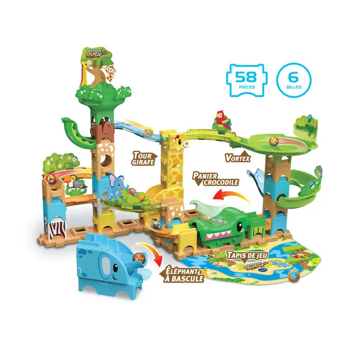 VTech Marble Rush Junior J100 - Set de Animales, Idioma Francés, Multicolor