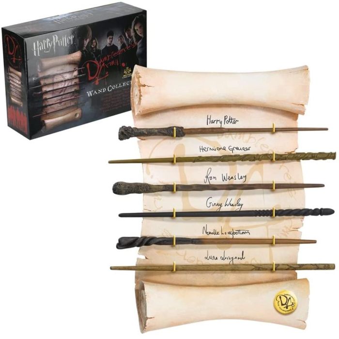 The Noble Collection Réplica Harry Potter Colección 6 Varitas Ejército Dumbledore Harry Hermione Ron Ginny Neville Luna 1