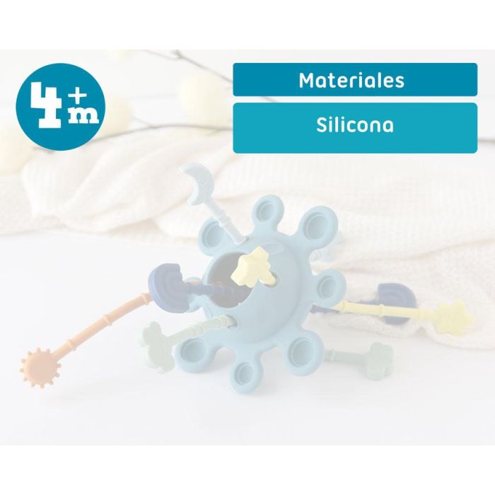 KioKids Mordedor Juguete Sensorial de Silicona Azul para Bebés +4 meses con Pop It y Cuerdas, Alivia Dentición, Estimulación Táctil 5 KioKids Mordedor Juguete Sensorial de Silicona Azul para Bebés +4 meses con Pop It y Cuerdas, Alivia Dentición, Estimulación Táctil 5