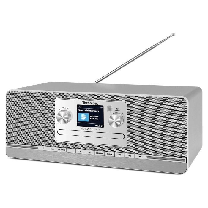 TechniSat DigitRadio 372 CD IR - Radio Internet con CD, DAB+, FM, Bluetooth 5.0, WiFi, Pantalla TFT 2.4", Altavoces Estéreo, Plata