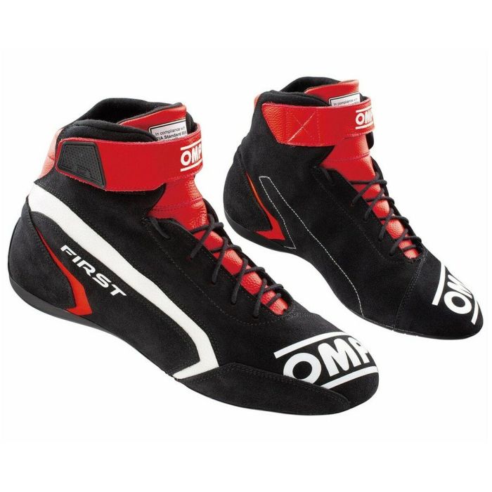 Botines Racing OMP FIRST Negro/Rojo 42