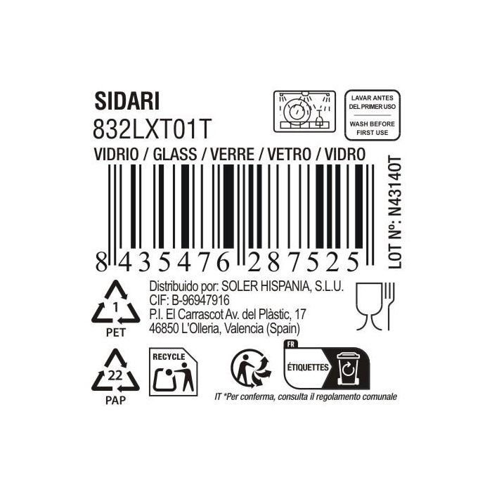 Vaso Sidari 270 cc transparente - Inde (48 Unidades) 5 Vaso Sidari 270 cc transparente - Inde (48 Unidades) 5