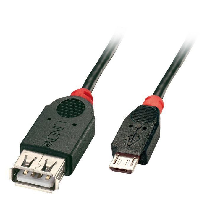 Lindy 0.5m USB 2.0 Type Micro-B to A OTG Cable Lindy 0.5m USB 2.0 Type Micro-B to A OTG Cable