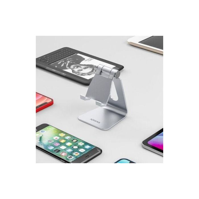 Aisens Soporte de Sobremesa Ajustable M para Tablet y Móvil, Aleación de Aluminio, Antideslizante, Orificio para Cable 3 Aisens Soporte de Sobremesa Ajustable M para Tablet y Móvil, Aleación de Aluminio, Antideslizante, Orificio para Cable 3