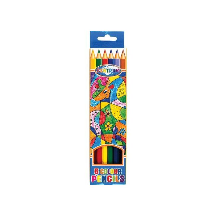 Lapices De Colores Centrum Zoo Hexagonal Largos Estuche De 6