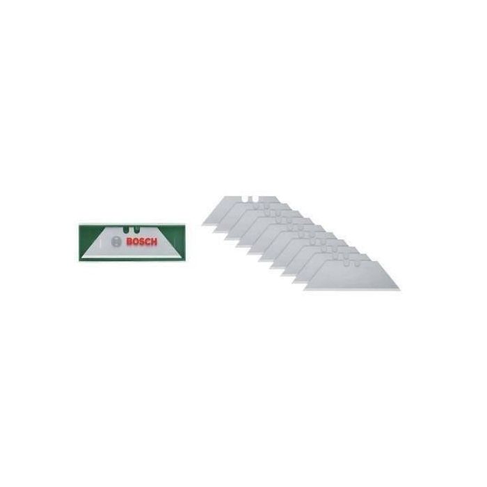 Juego de 10 hojas trapezoidales Bosch (para navaja plegable para trabajos de corte SK5, estuche de almacenamiento de acero)