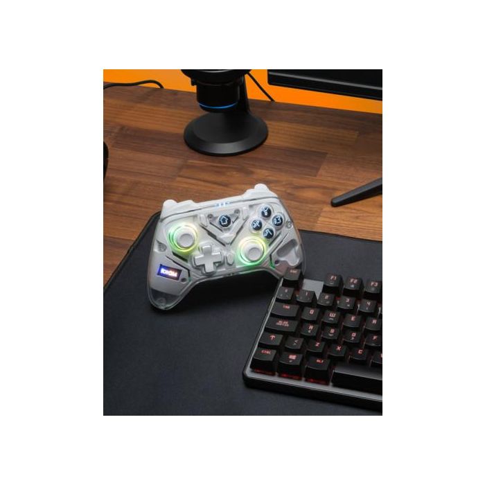 Krom NXKROMKRYSTAL Mando y volante Bluetooth/USB Gamepad Transparente para Android, Nintendo Switch, PC, iOS 2