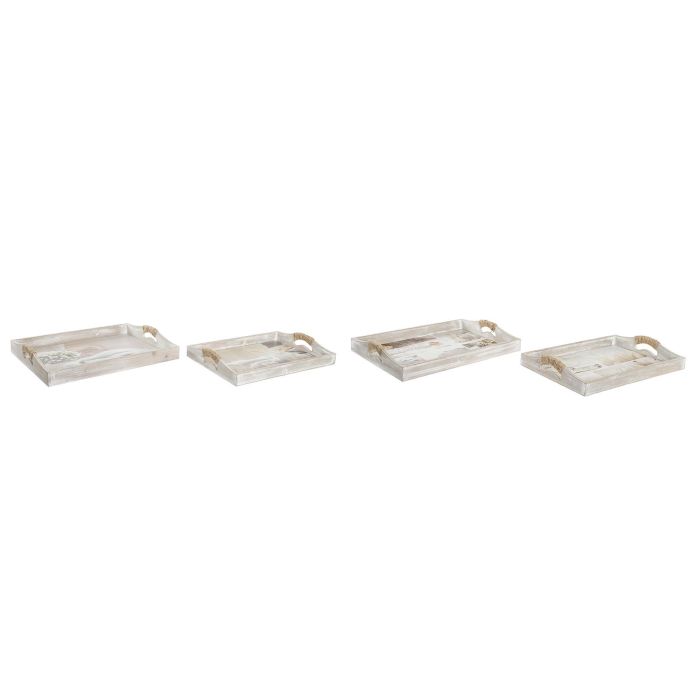 DKD Home Decor Bandeja Beige Mdf 30 x 6 x 40 cm Set de 2 1 DKD Home Decor Bandeja Beige Mdf 30 x 6 x 40 cm Set de 2 1