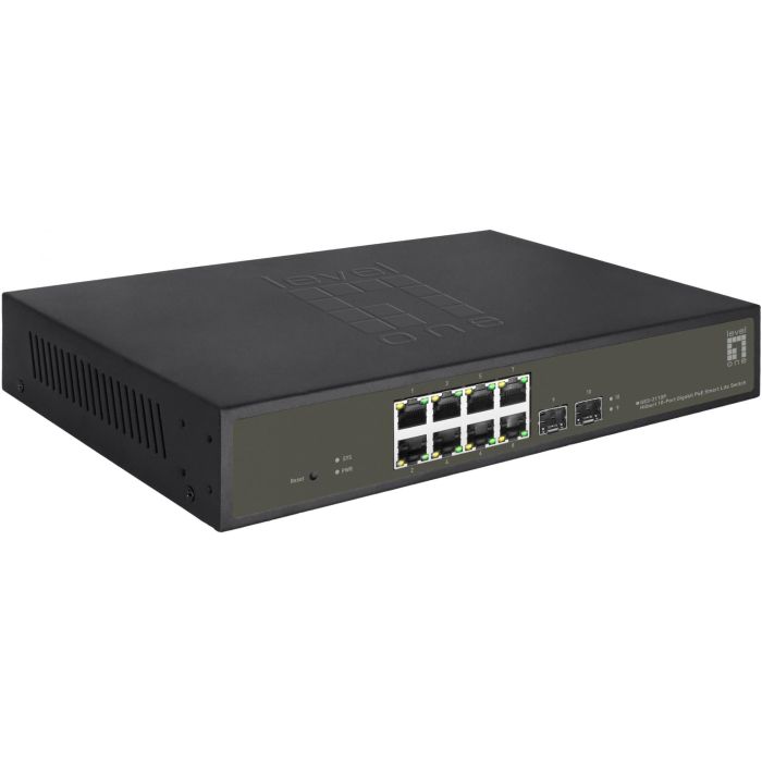 Switch 8x GE GES-2110P 2xGSFP 19" 130W 8xPoE+ 3