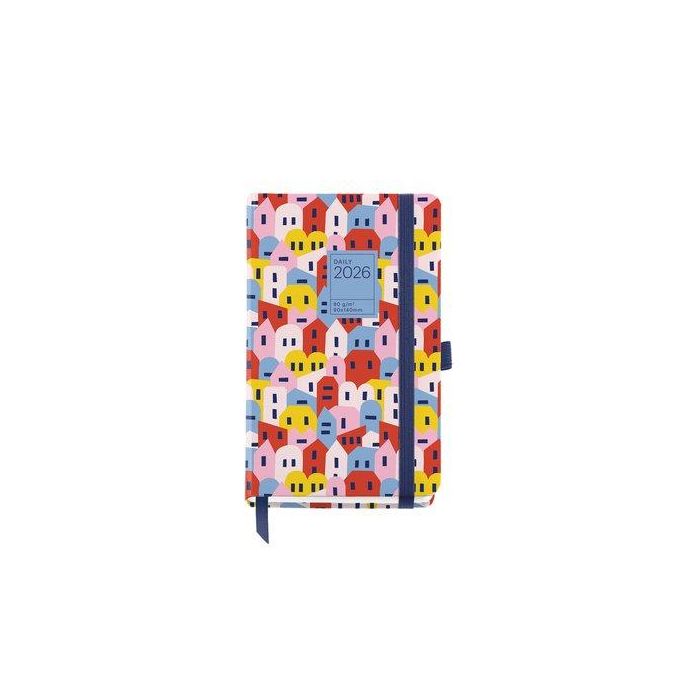 Agenda Anual (2026) Miquelrius Grafica Cosida Tapa Extra Con Goma Passport 90X140 D/P Houses