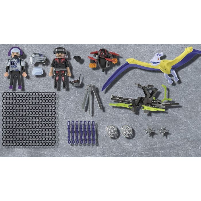 Playmobil Pteranodon Ataque Desde El Aire Juguete Figura De Dinosaurio Volador Con Red Lanzadora 2