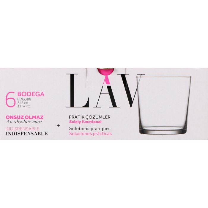 Set de 6 Vasos Pinta 340 cc Bodega - Lav (8 Cajas) 1 Set de 6 Vasos Pinta 340 cc Bodega - Lav (8 Cajas) 1
